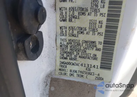 2010 Nissan Frontier Se из США, поврежденный, VIN 1N6AD0CW2AC413141